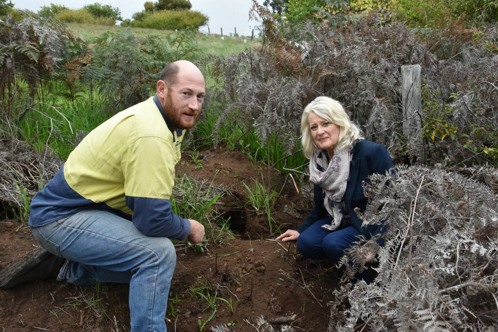 Rabbit problems: Andrew Matthews from the Shire of Bridgetown Greenbushes and Blackwood Biosecurity project officer Sheila Howatt are looking forward to sharing information about the RHDV1 K5 virus to help manage the ever increasing wild rabbit problem. Photo: Lee Steinbacher
