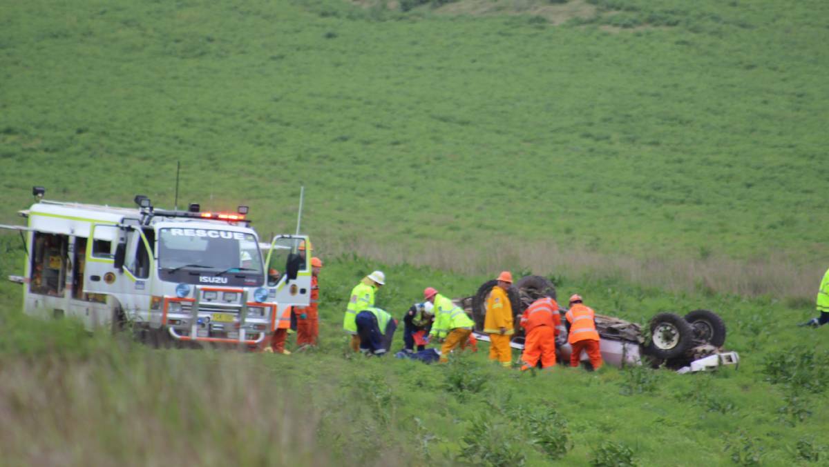 CRASH: Emergency services at the scene. Picture: TOP NOTCH VIDEO