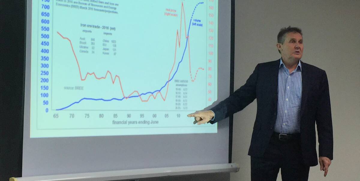 Charts and graphs: Bankwest’s chief economist Alan Langford presented the South West Property Market and Economic Update Seminar in Bunbury on Thursday night.