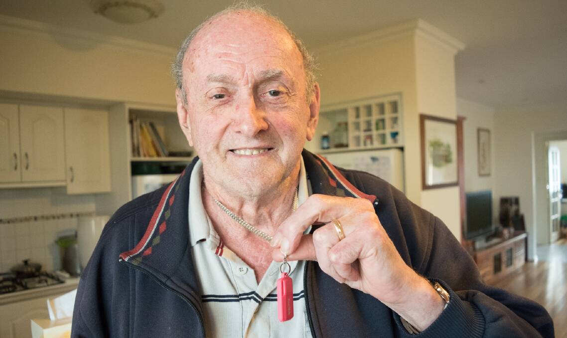 Medical enigma: Eaton resident Philip Wright carries a copy of his medical records on a USB drive around his neck with a message to doctors about his choice to no longer accept prescription medications. Photo: Jem Hedley.