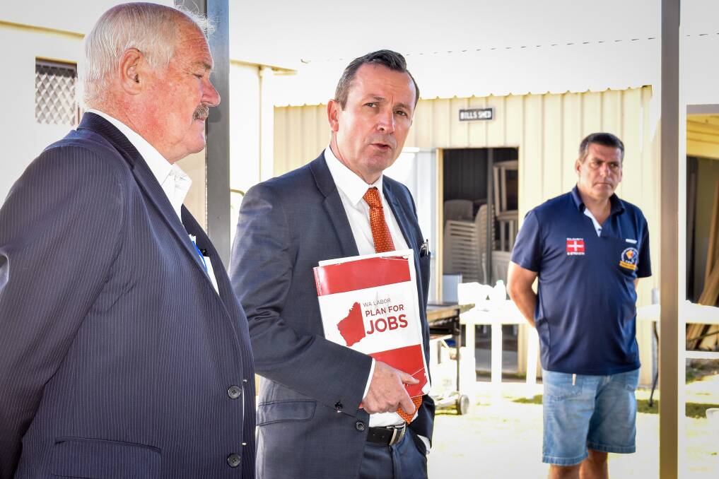 WA Labor Leader Mark McGowan and Member for Collie-Preston Mick Murray addressed Shadow Cabinet in Collie this morning. Photos: Jeremy Hedley. 