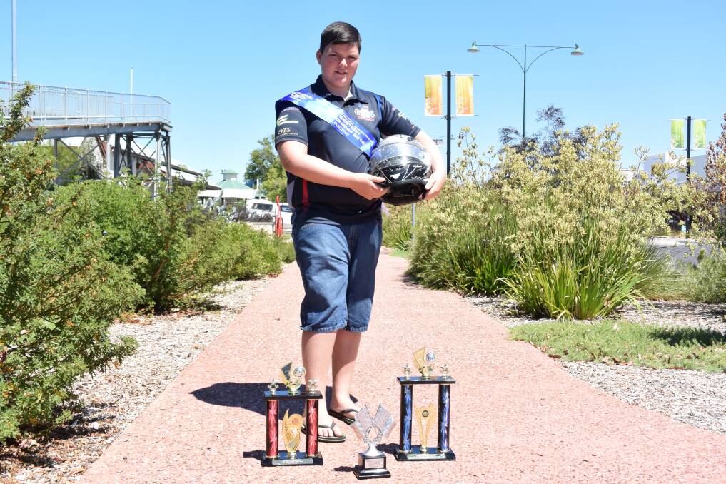 Racing heart: Collie speedway driver Seth Hinsey is looking forward to more seasons in Top Stars Junior Sedan racing. Hinsey is set to race for the state title this week. Photo: Thomas Munday. 