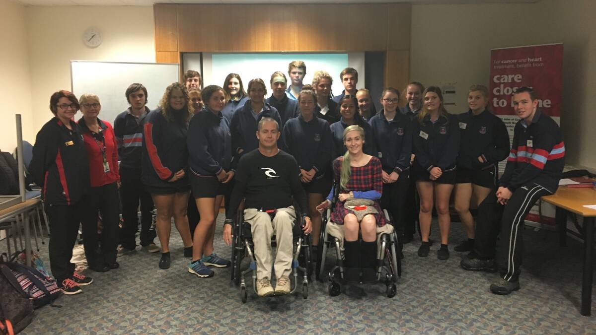 Youth care: Collie Senior High School students and staff participated in youth trauma prevention program at Bunbury Regional Hospital. 