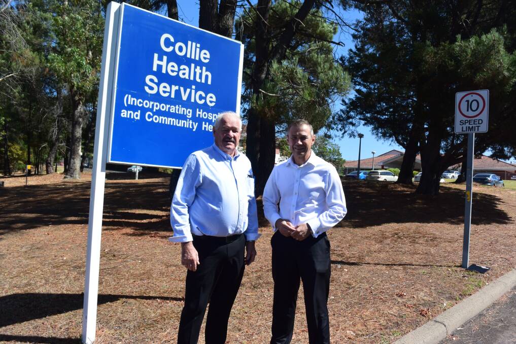 Labor pledge: Collie-Preston MLA Mick Murray met with Shadow Health Minister Roger Cook for the Collie Hospital announcement. Photo: Thomas Munday. 