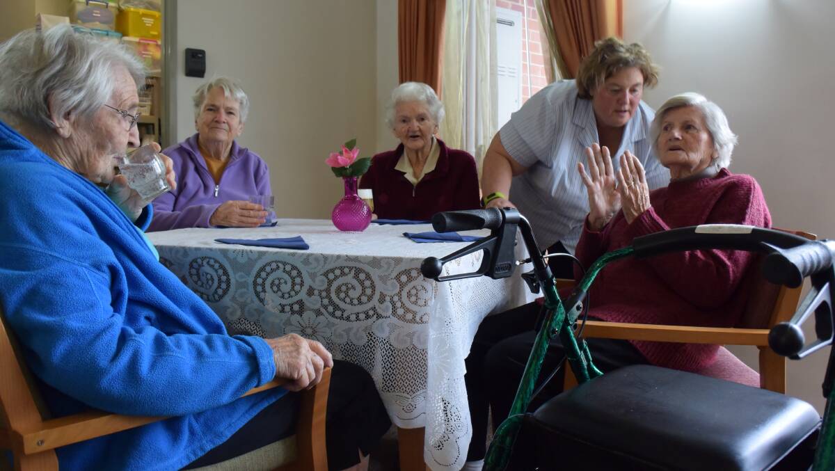 ValleyView Residence holds happy hour for resident Daphne Addis's 81st birthday. 