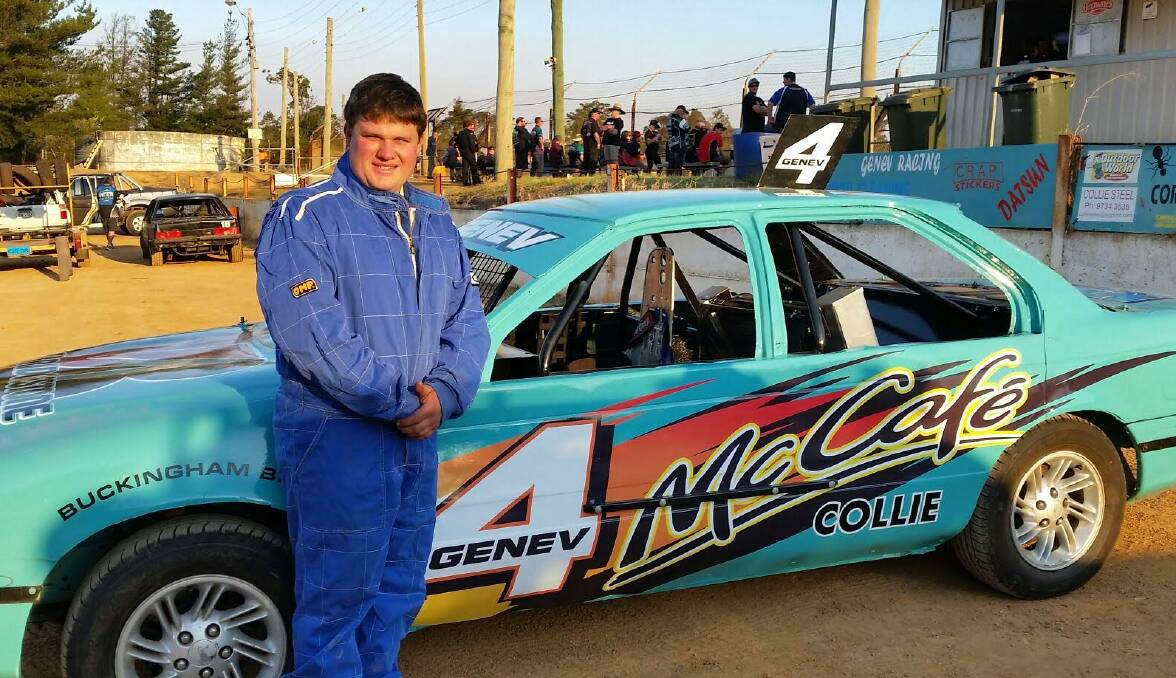 Speeding past the competition: Collie Street Stock racer Ethan Genev rounded out 2016 by winning the QUIT Street Stock Stampede at Manjimup Speedway. Photo: Supplied. 