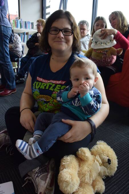 Teddy bear time: Sara and Lachlan had a ball with the art and literary adventures as part of the Collie Public Library's Teddy bear's picnic held on Friday, October 7. 