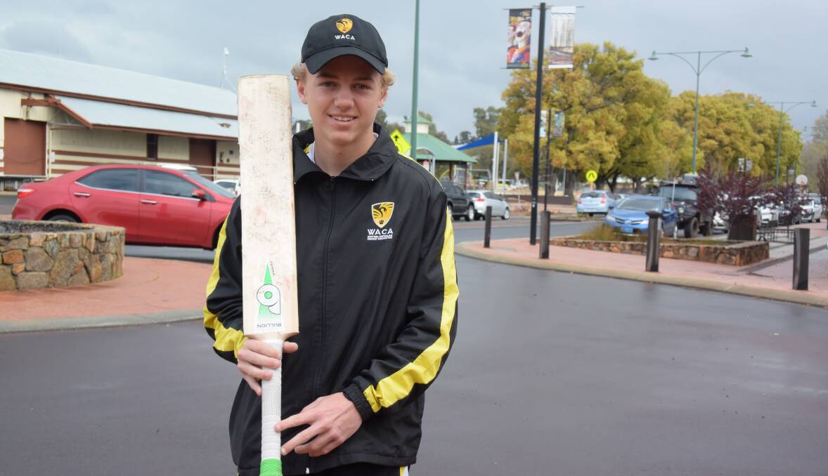 Cricket conqueror: Collie cricketing prospect Austin Kent is working hard to balance school and the WACA Under 15s development program, recently selected for the final 32 in the squad. Photo: Thomas Munday. 