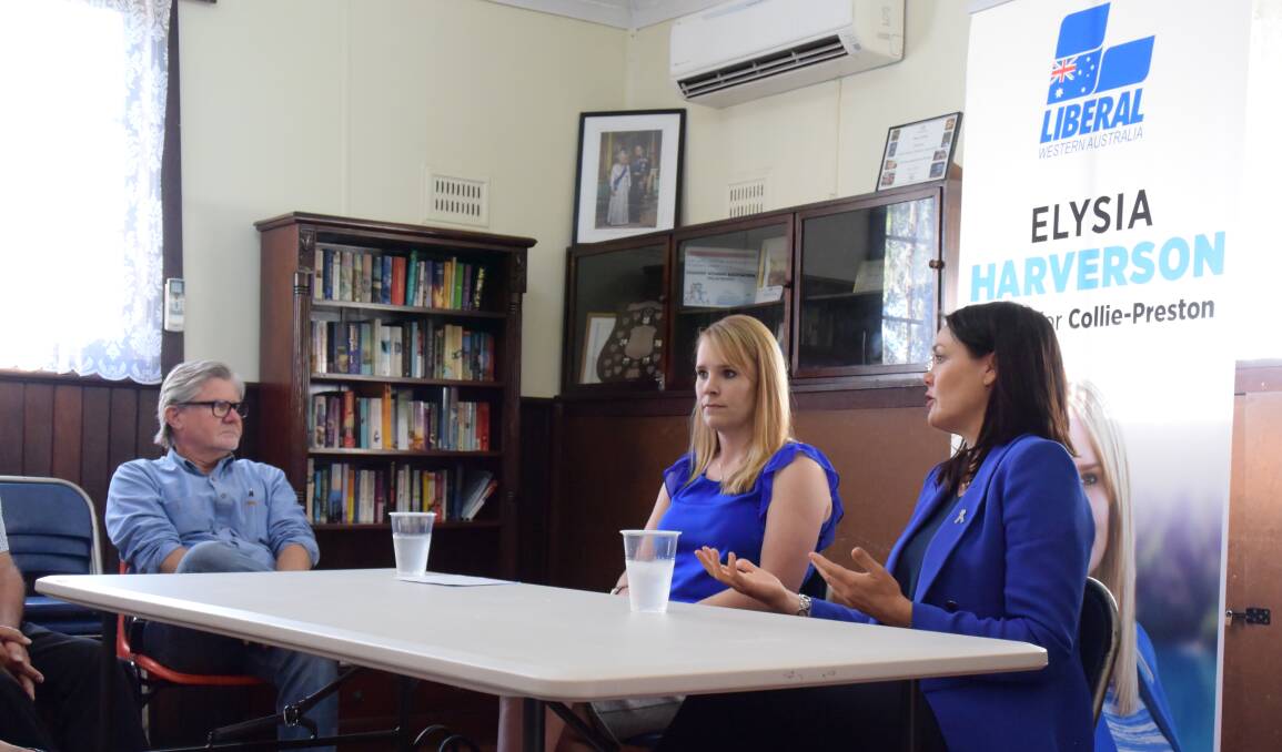 Community safety: Police Minister Liza Harvey joined Liberal Candidate for Collie-Preston Elysia Harverson to discuss crime in Collie. Photo: Thomas Munday. 