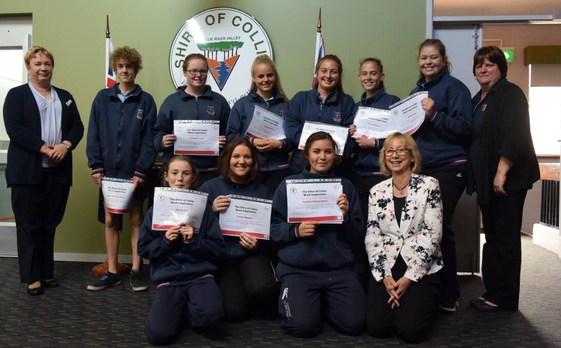 Work and play: A group of students from Collie Senior High School took part in The Smith Family's Work Inspirations program alongside the Shire of Collie. Photo: Thomas Munday.  
