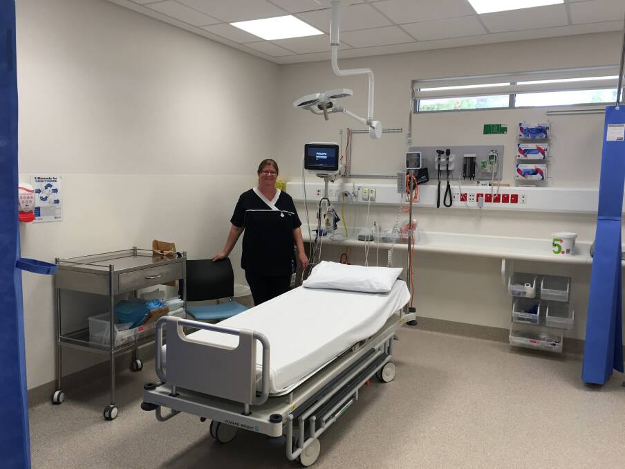 New look: Registered Nurse Elesha Walls celebrating Collie District Hospital's new upgrades. Photo: Supplied. 
