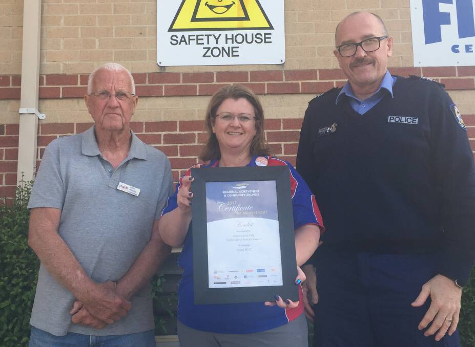 Recognition: Geoff Wilks, Linda Gallagher and Heath Soutar celebrate the PCYC's finalist award in the Community TAB Community Service Award. 