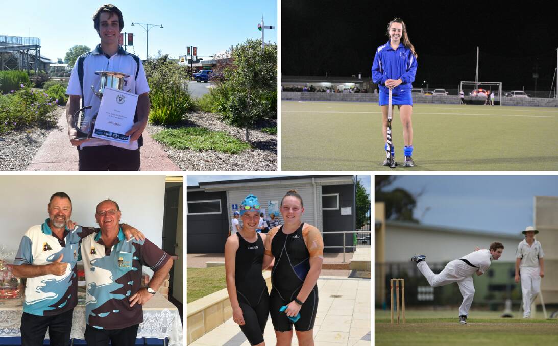 Shire of Collie sportsperson of the year awards nominees Jake Avins, Emily Antonovich, Gary Keep, Laura Crowe and Mark Williams.