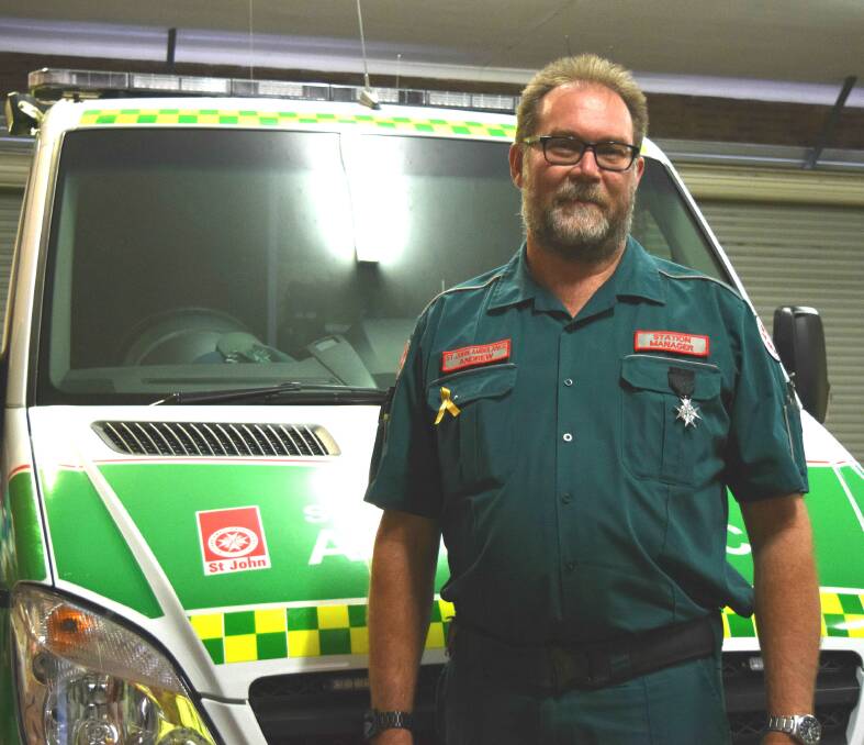 Service recognised: St John Collie Station Manager Andrew Eyre was made a Member of the Order of St John. Photo: Shannon Wood. 