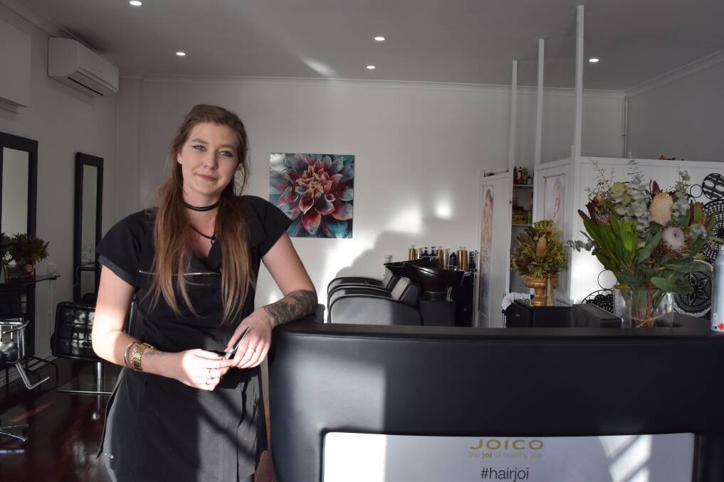 New business venture for local: Collie Hairdresser Shenae Magill has recently opened her own salon- Iridescent Studio in Collie after years of hard work. Photo: Shannon Wood. 