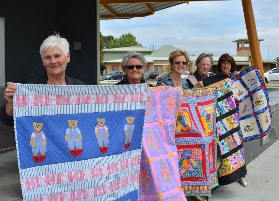 Old Police Station Art Group members Marg Snelgar, June Ransome, Marg Williams, Lesley Jones and Judy Italiano.