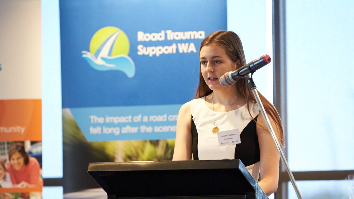 Collie resident Lauren Jackson spoke at the World Day of Remembrance for Road Traffic Victims in Fremantle. Photo by Travis Hayto.