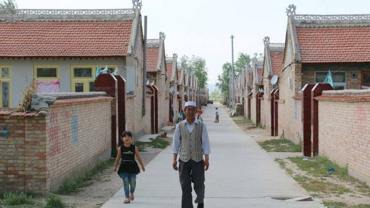 Hai Fuquan, 58, at a new resettlement village assigned to ecological migrants. The Ningxia government has moved about 350,000 people from ecologically fragile mountain areas to plains where they can better access water. Photo: Sanghee Liu