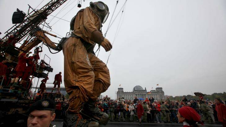 The giant puppets were created by french troupe 'Royal de Luxe'.  Photo: Penny Bradfield