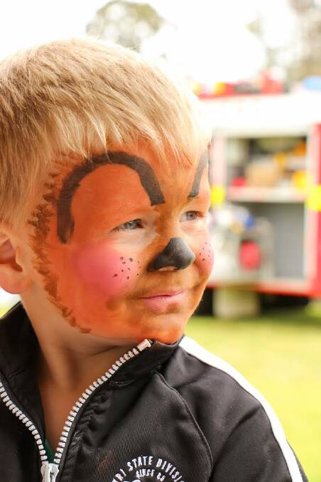 Face art: Lucas Stewart had his face painted.