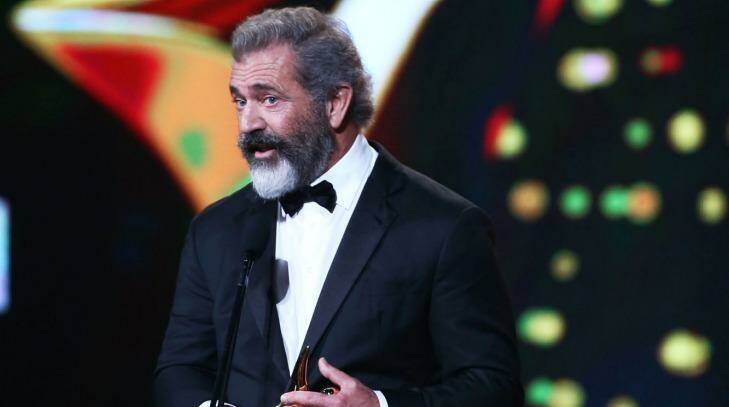Mel Gibson wins the AACTA Award for best direction for Hacksaw Ridge during the 6th AACTA Awards in Sydney, Australia. Photo: Mark Metcalfe/Getty Images for AFI
