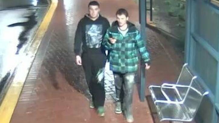 Police want to speak to these two men in relation to the bus shelter incident.