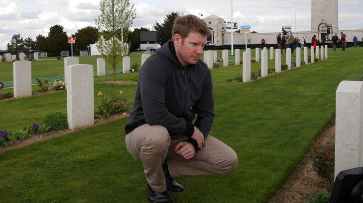 Corporal Dan Keighran VC at Australian National Memorial Villers-Bretonneux.  Photo: Nick Miller