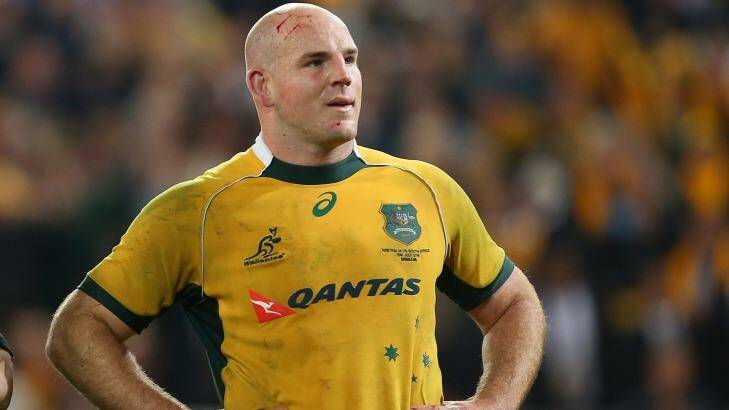 Top bloke: Wallabies captain Stephen Moore will play his 100th Test in the World Cup quarter-final against Scotland. Photo: Chris Hyde