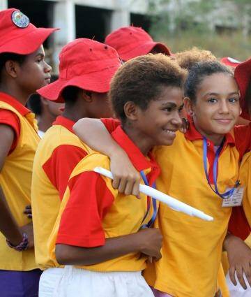 Schoolchildren who performed at the dawn service in Rabaul. Photo: Janie Barrett
