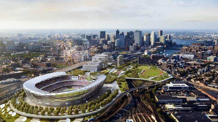 Architect's rendering of a proposed Olympic should Boston be awarded the Olympics in 2024.  Photo: Elkus Manfredi Architects