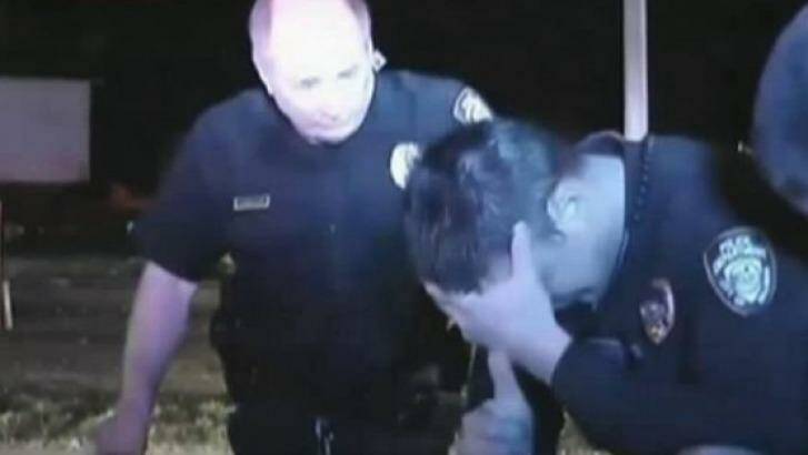 Dashboard camera video shows police officer Grant Morrison breaking down moments after shooting an unarmed suspect. Photo: Billings Police Department