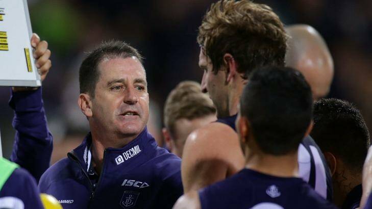 Can Ross Lyon guide the Dockers to a fourth consecutive win against Collingwood? Photo: AFL Media/Getty Images