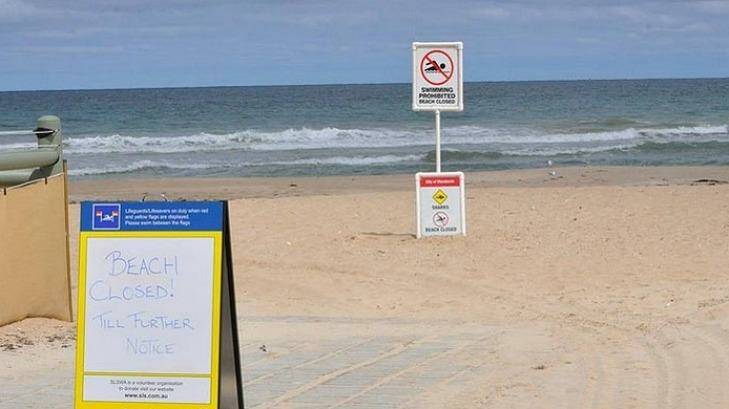 The scene of the beach closure at Port Bouvard. Photo: Kate Hedley