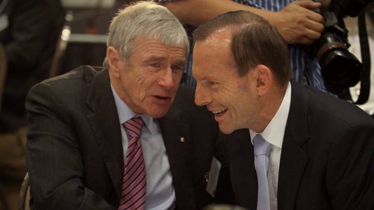 The Sunday Times acquisition would give Mr Stokes, seen here with ex-PM Tony Abbott, unprecedented power and influence over government and business. Photo: Andrew Meares