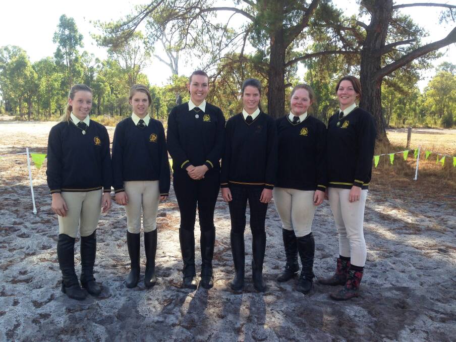 Young riders: Hayley Davidson, Clare Mclean, Keegan Rinder, Jessica Davidson, Tegan Sevier and Nicole Sevier are ready to represent Collie in Narrogin.