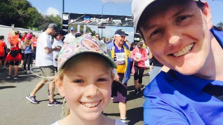 Dean Herridge and daughter Amber crossed the line of the Chevron City To Surf for Activ. Photo: @dean_herridge 