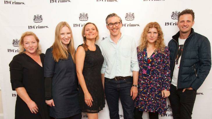 Producer Lisa Shaunessy, composer Leah Curtis, actress Maya Stange, writer-director Damien Power, producer Joe Weatherstone and actor Aaron Glenane at the?Australians in Film event in Los Angeles. Photo: Leslie Rodriguez