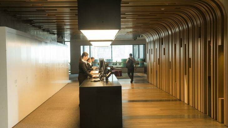 Westpac's new offices at Barangaroo, Sydney, which have an outsourced concierge service.
. Photo: Nic Walker