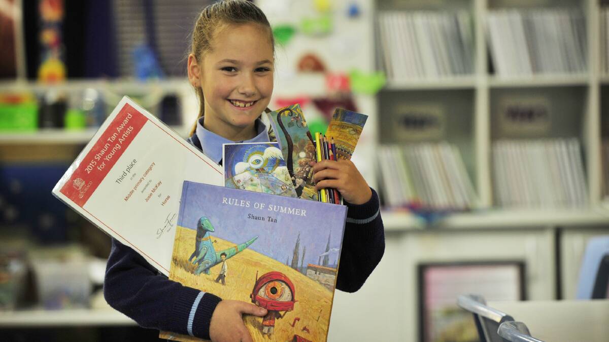 Assumption Catholic Primary School’s Josie McKay has taken third prize in the Shaun Tan Award for Young Artists.