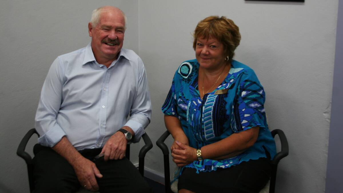 MLA Mick Murray and Laurel Dhu who is retiring after 14 years of service in the Collie office. 
