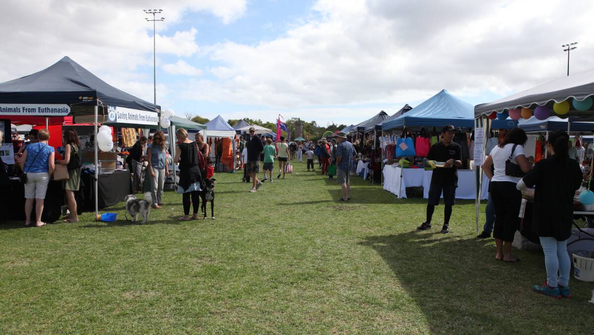 The Dunsborough Playing Fields was lined with stalls for the Lions Easter Fair.