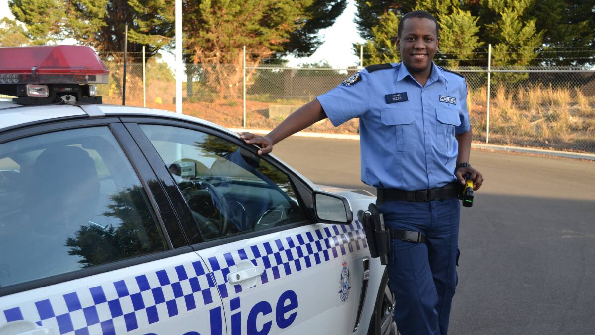 Here to help: David Ngari is the newest member of the Collie Police force.