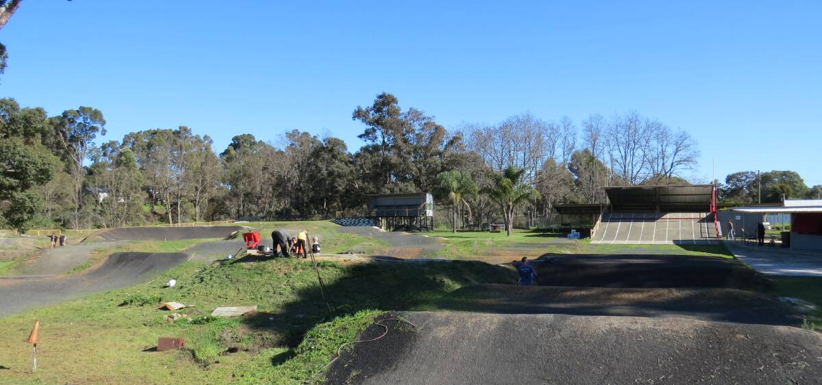 Members and friends of the Collie BMX club got stuck in to some hard work repairing the track. 