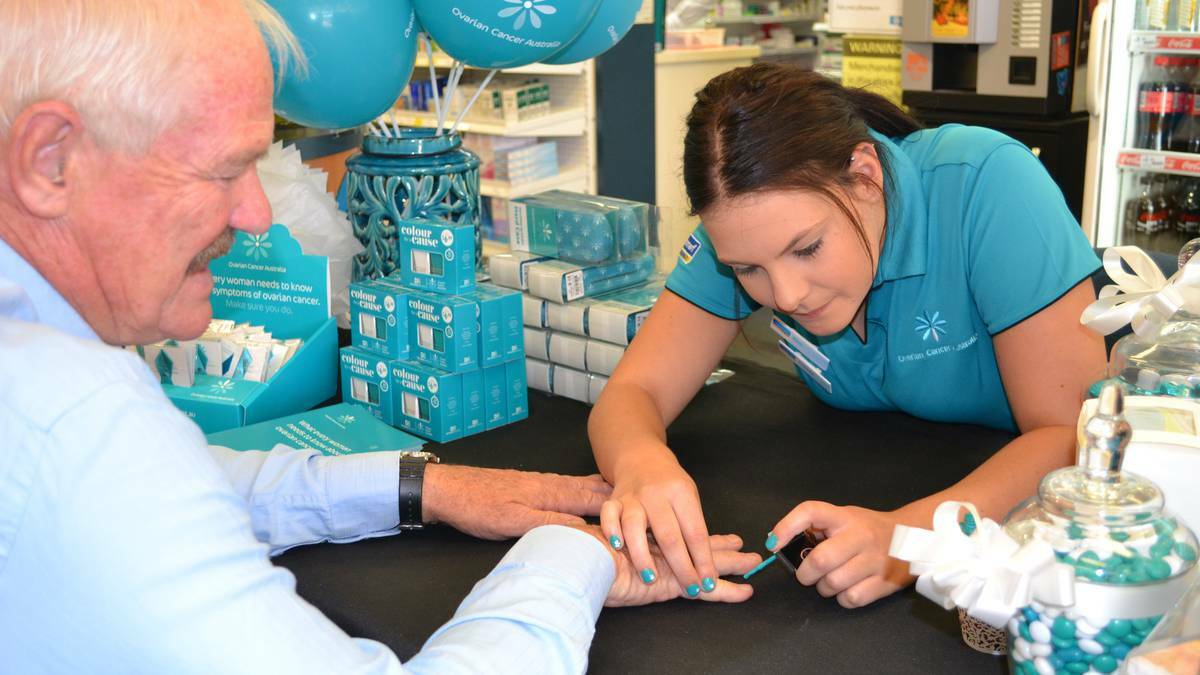 Local Member Mick Murray had his nails painted for Ovarian Cancer awareness month