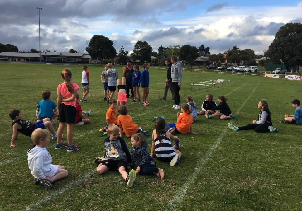 Learning: Kerry McGregor coaching the athletes on a Wednesday afternoon earlier this year.