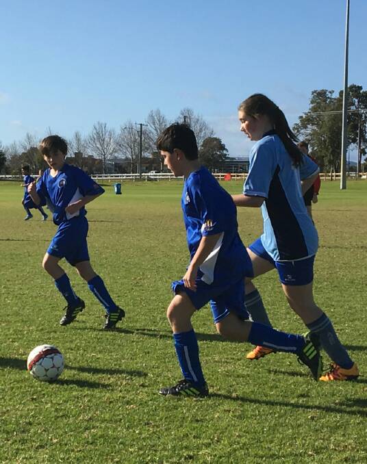 Ball skills: The Under 13’s Collie soccer team took on the Australind Lions away on Saturday. Both teams put on a strong display which ended in a two-all draw.