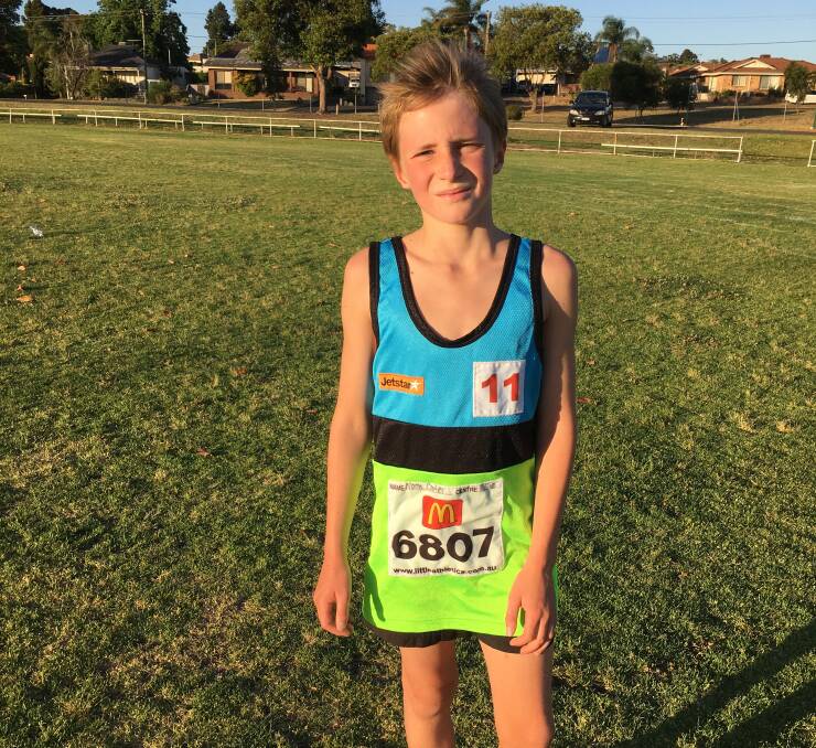 Hard work pays off: 1500m record holder for the Under 11 boys, Noah Carter. Photos: supplied.