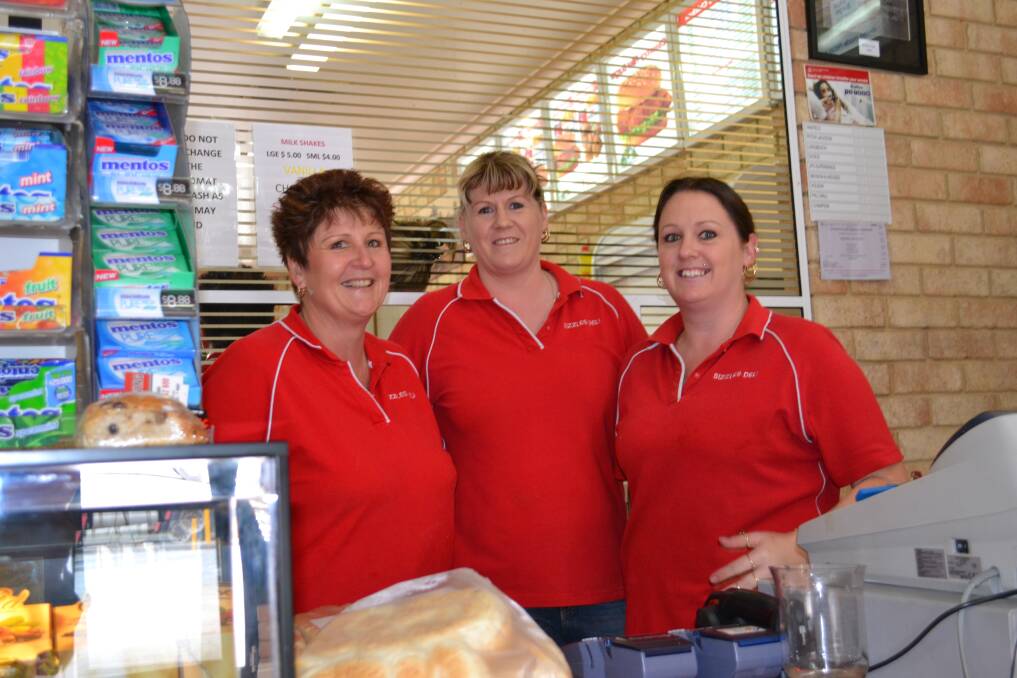Great service: Sizzles Deli owner Vanessa Stone flanked by employees Sue McHuinness and Tammy Woods.