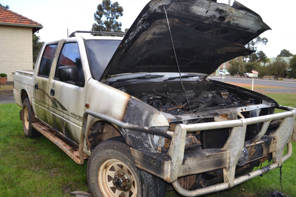 Suspicious fire: Collie Police are looking for information about a fire that destroyed a vehicle on Coombes Street on Monday night.