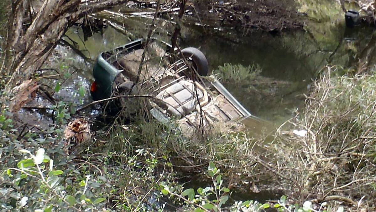 The car which ended up in the Collie River.